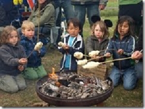 kampvuurtje op boerderijcamping de zaanse gans noord-holland